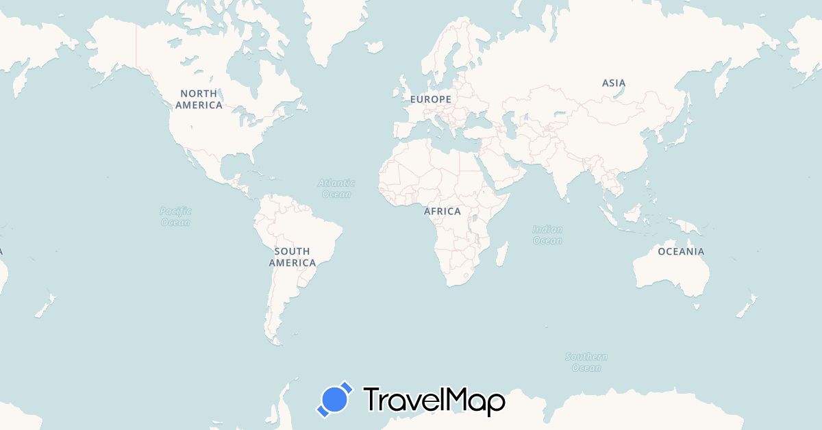 TravelMap itinerary: hiking in Spain, France (Europe)